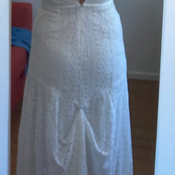 Lulu's Infinite Bliss Ivory Lace Backless Trumpet Maxi Dress S (tailored) - Picture 5 of 11